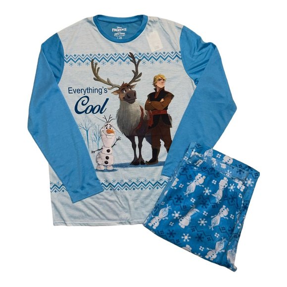 NWT Briefly Stated Disney Frozen II Lightweight Christmas Holiday PJ's Men's M - Picture 1 of 6